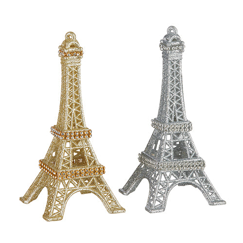 Eiffel Tower Ornament - White, Feathers – Sherri's Designs