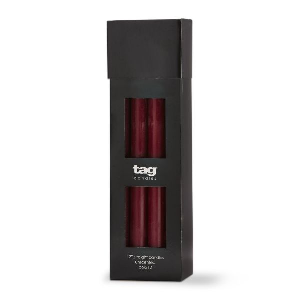 color studio 12" straight candle - wine