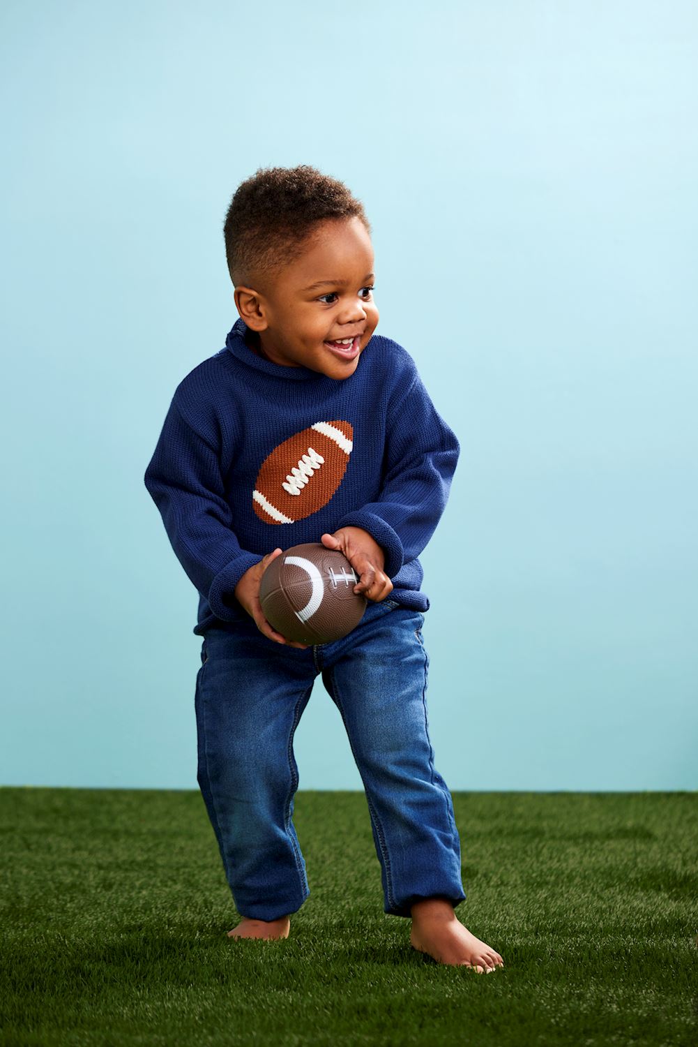 FOOTBALL ROLLNECK SWEATER BY MUD PIE