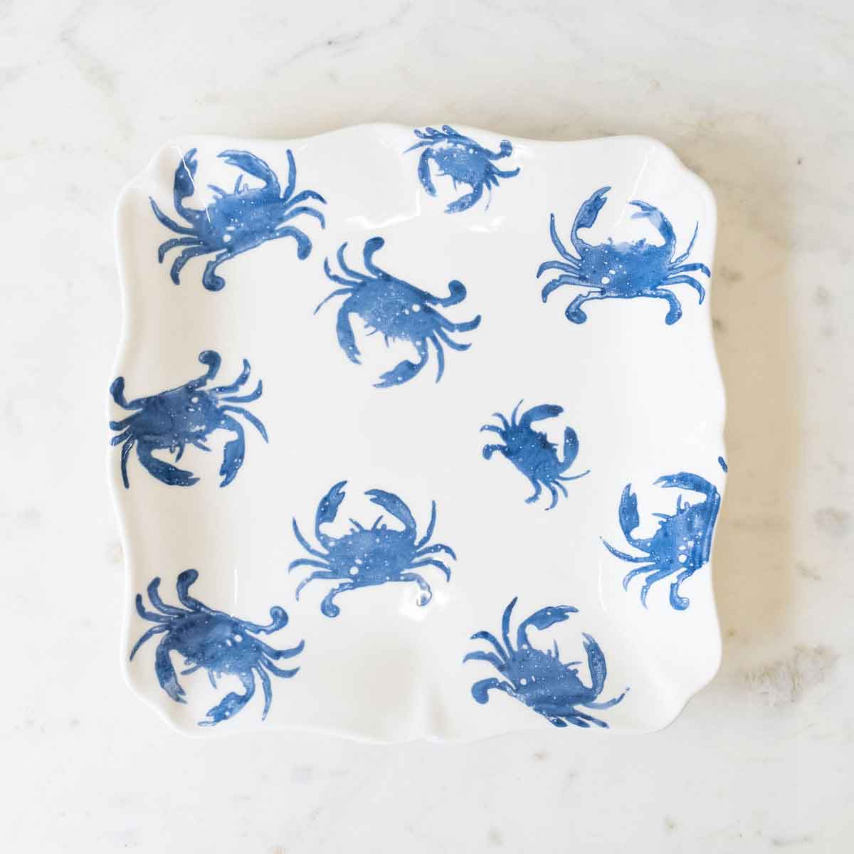 Watercolor Crab Serving Platter