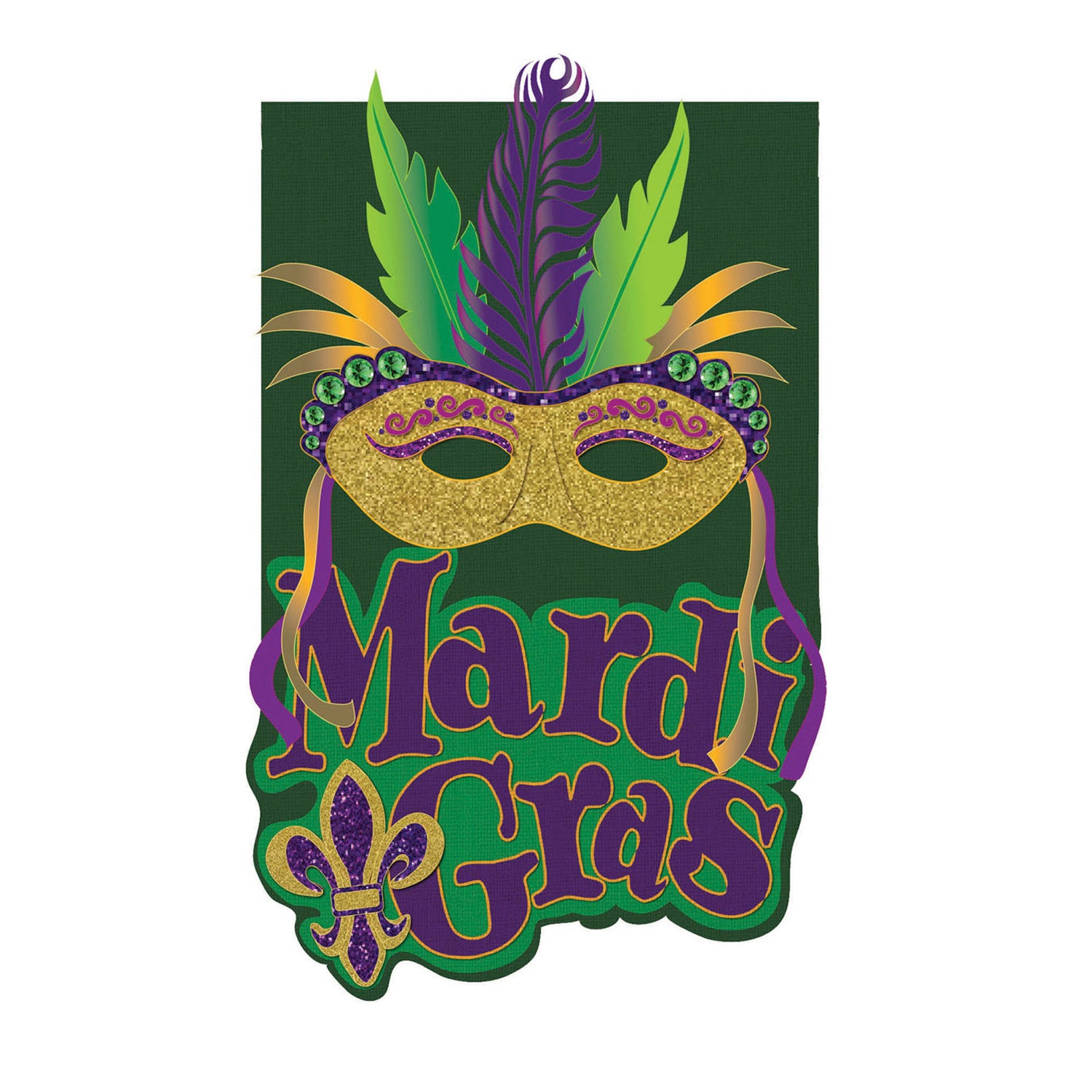 Mardi Gras Mask House Burlap Flag - A. Dodson's