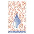 Shell Toile Paper Guest Towel Napkins in Coral & Blue - A. Dodson's