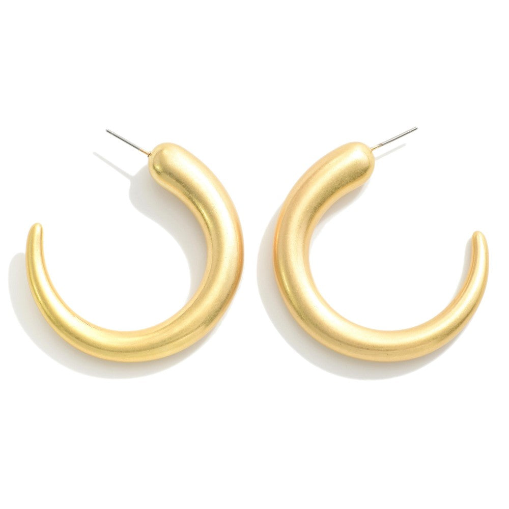 TAPERED GOLD HOOP EARRINGS - A. Dodson's