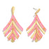 GOLD AND PINK LEAF DROP EARRINGS - A. Dodson's