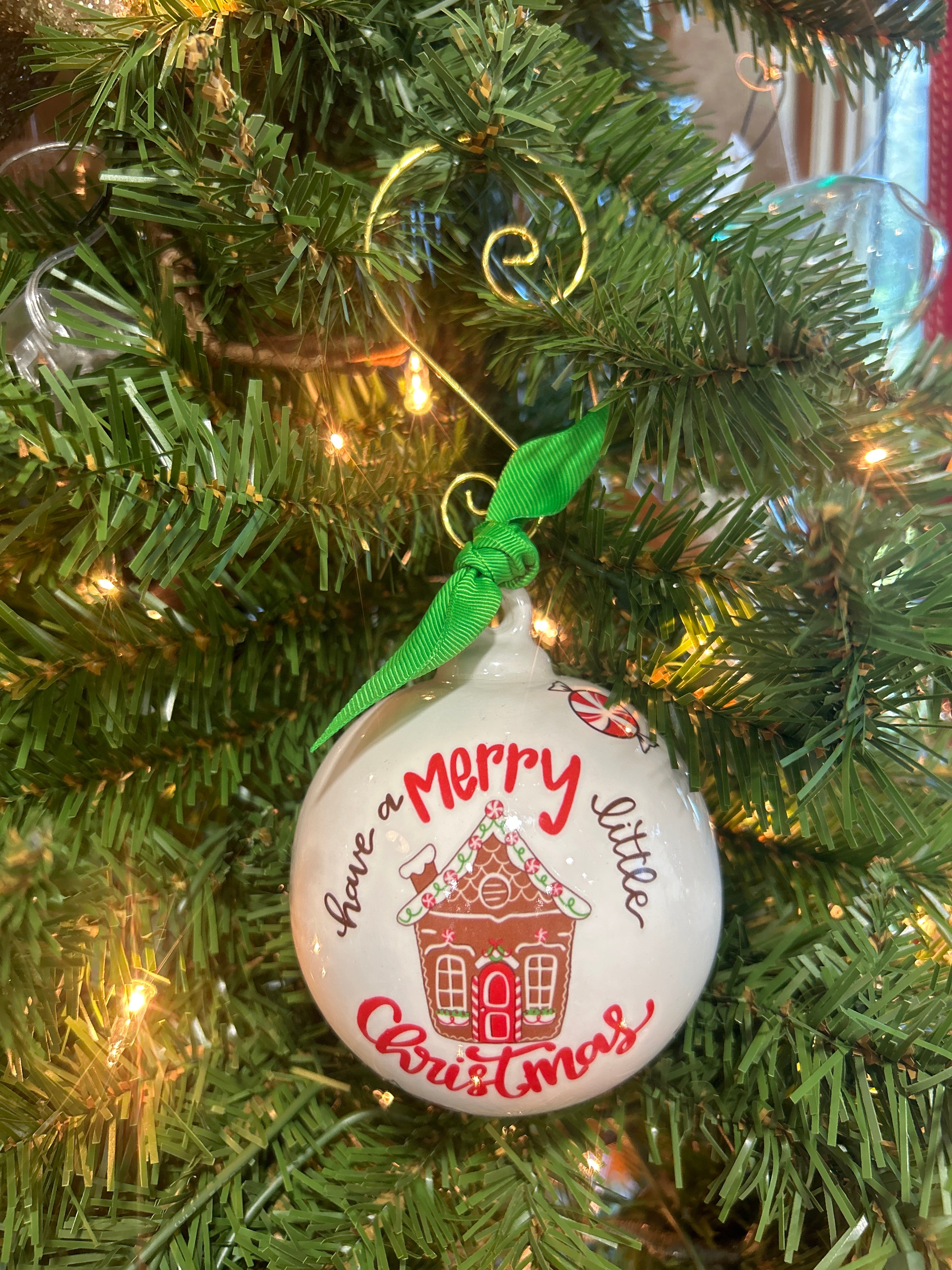 MERRY LITTLE CHRISTMAS CERAMIC ORNAMENT