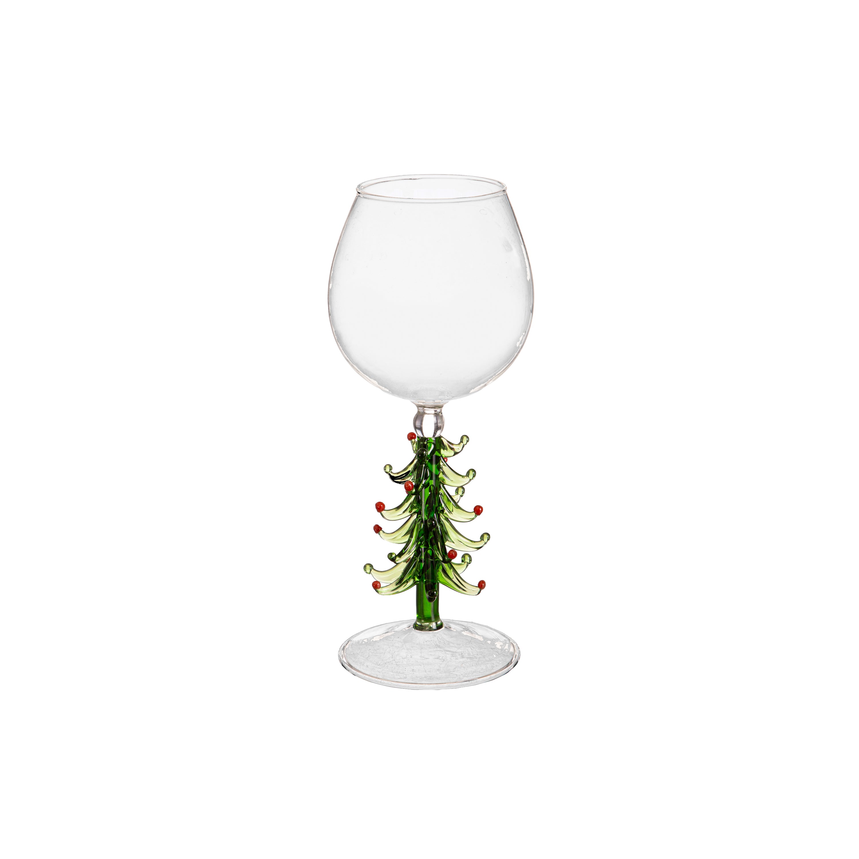 Christmas Tree Stemmed Wine Glass Gift Box