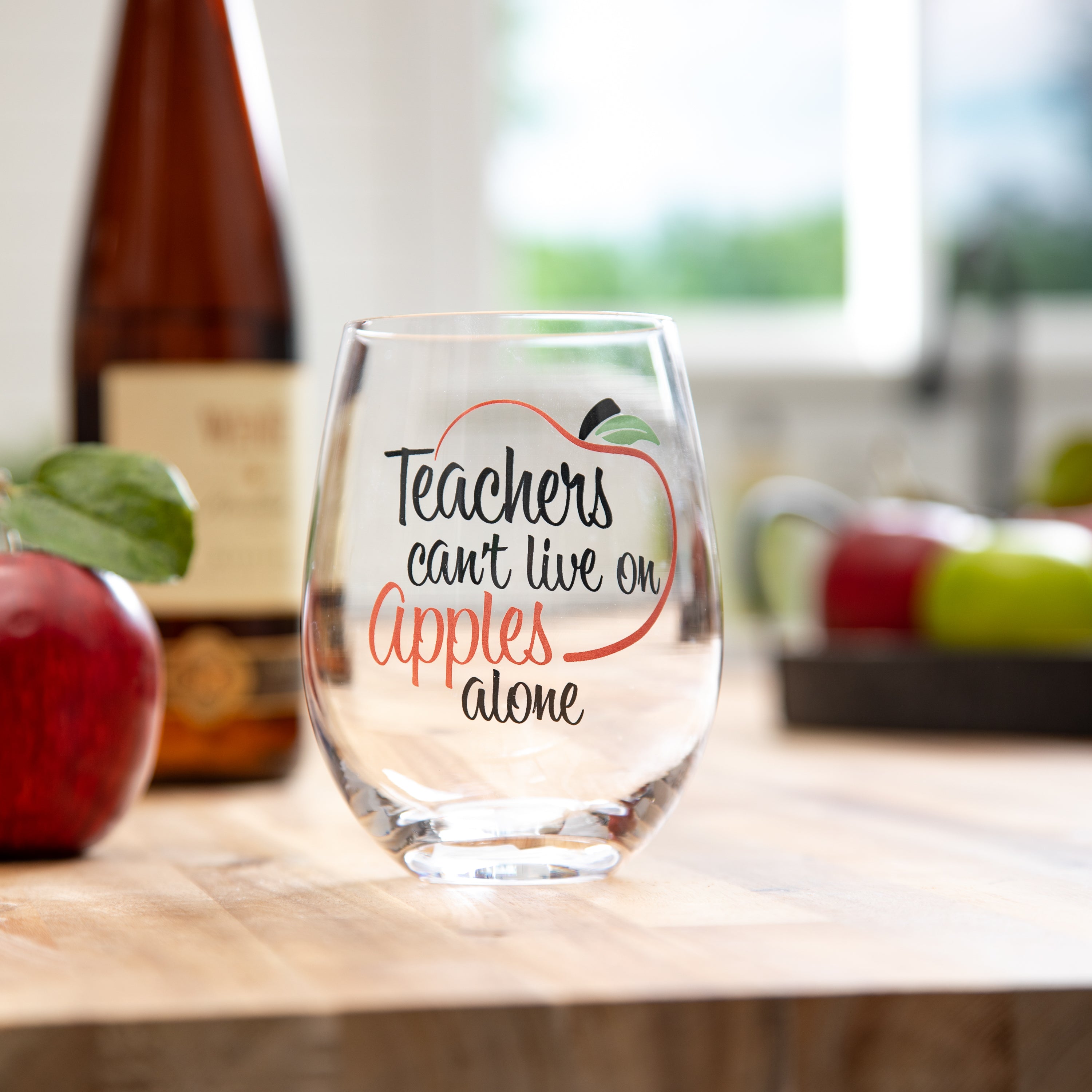 Teachers Stemless Glass, 17oz, Gift Box