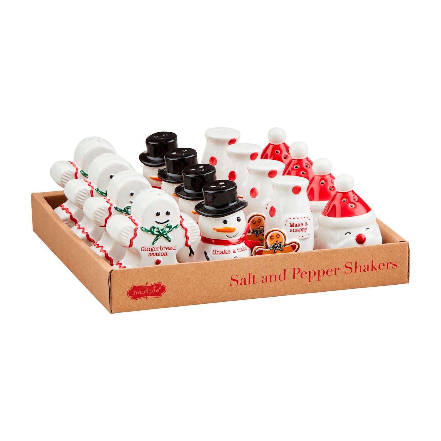 Christmas Character Salt & Pepper Shakers By Mud Pie - A. Dodson's