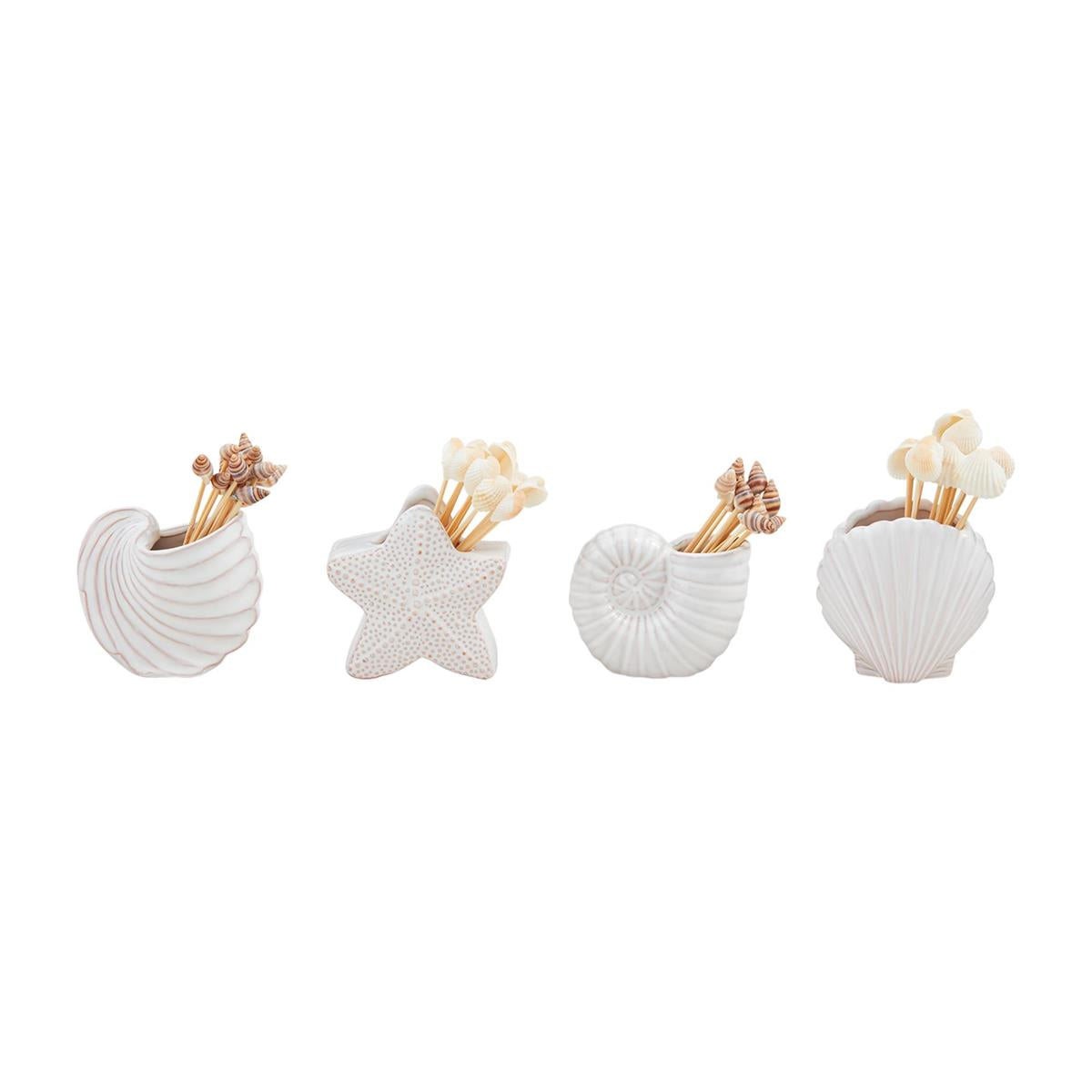 Shell Toothpick Caddy Sets - 4 Styles BY MUD PIE - A. Dodson's