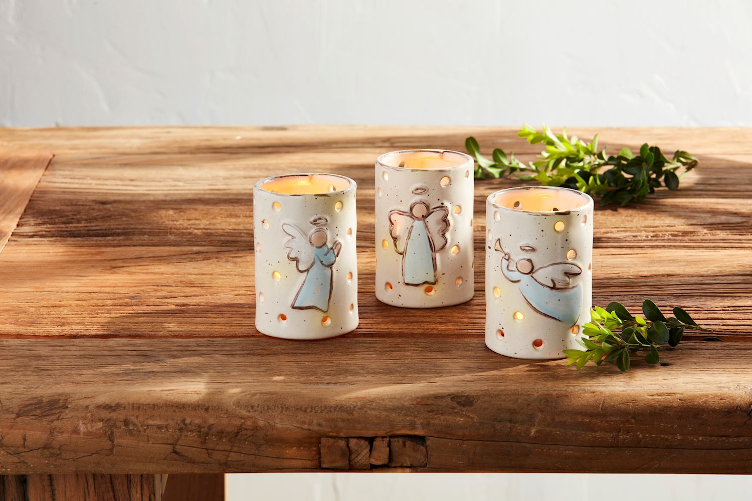 Farmhouse Angel Votives By Mud Pie