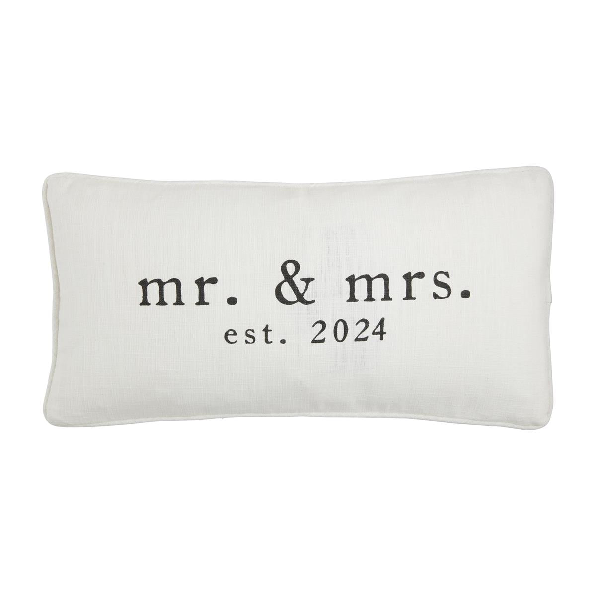 MR. & MRS. EST. 2024 PILLOWS BY MUD PIE - A. Dodson's