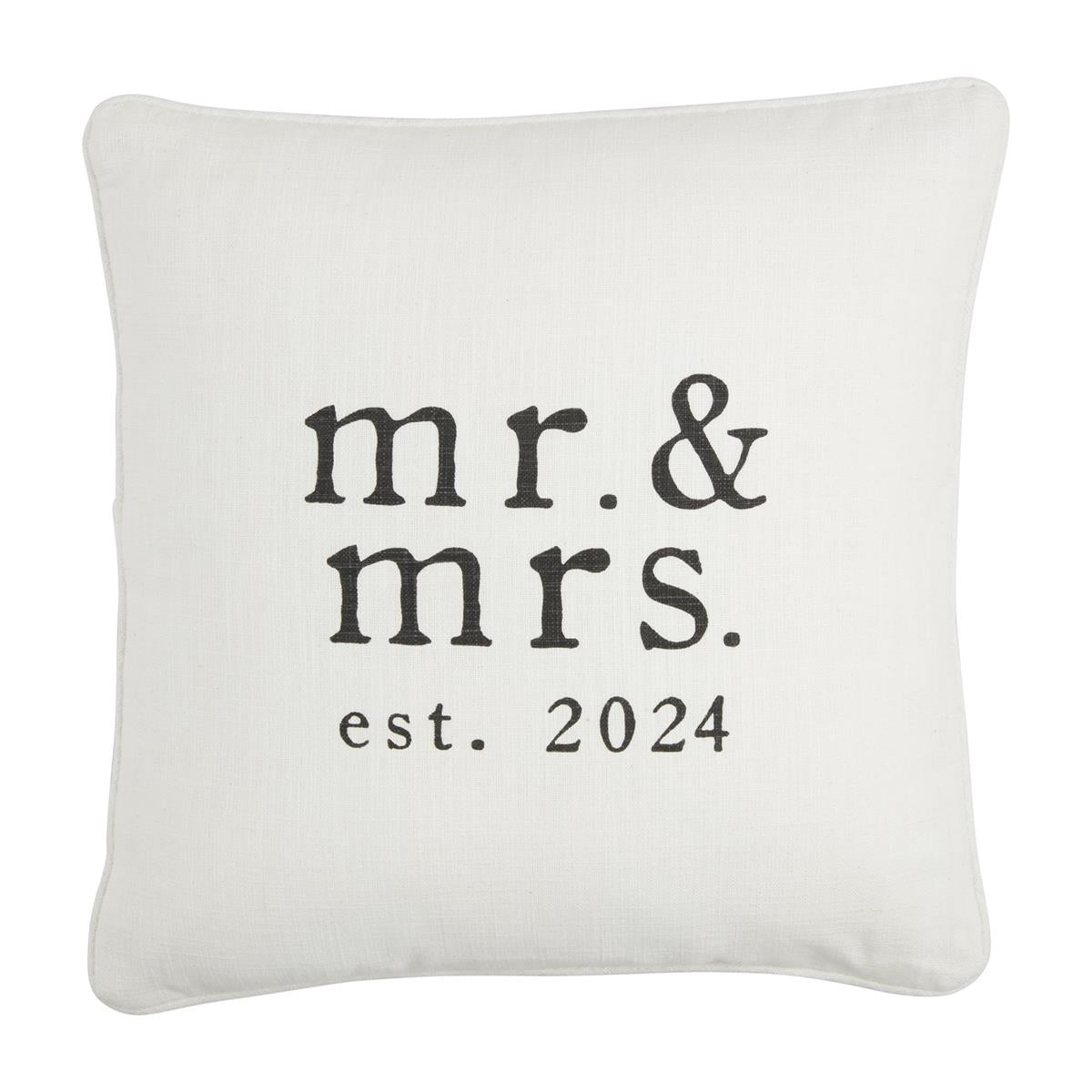 MR. & MRS. EST. 2024 PILLOWS BY MUD PIE - A. Dodson's