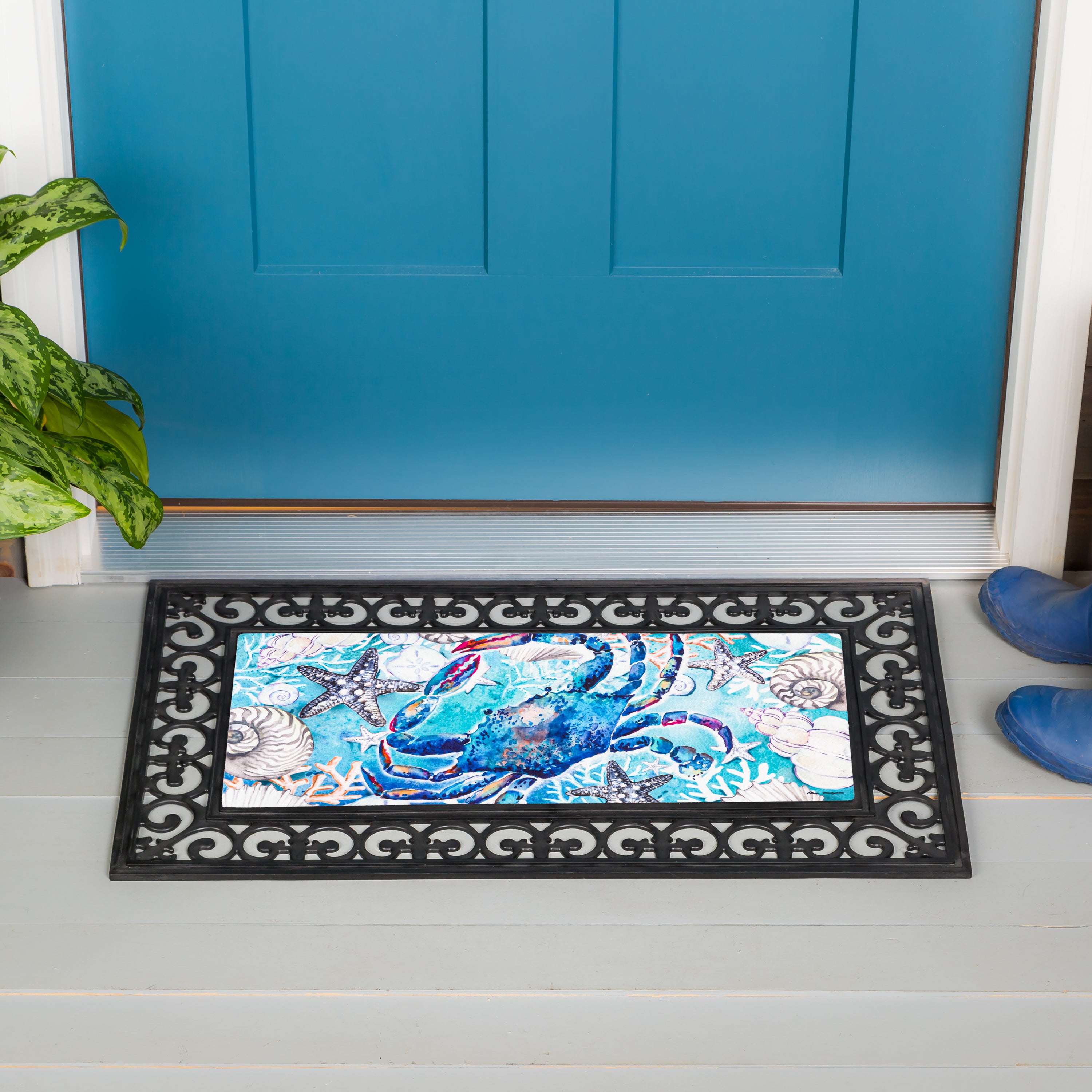 White Shells and Blue Crab Sassafras Switch Mat - A. Dodson's