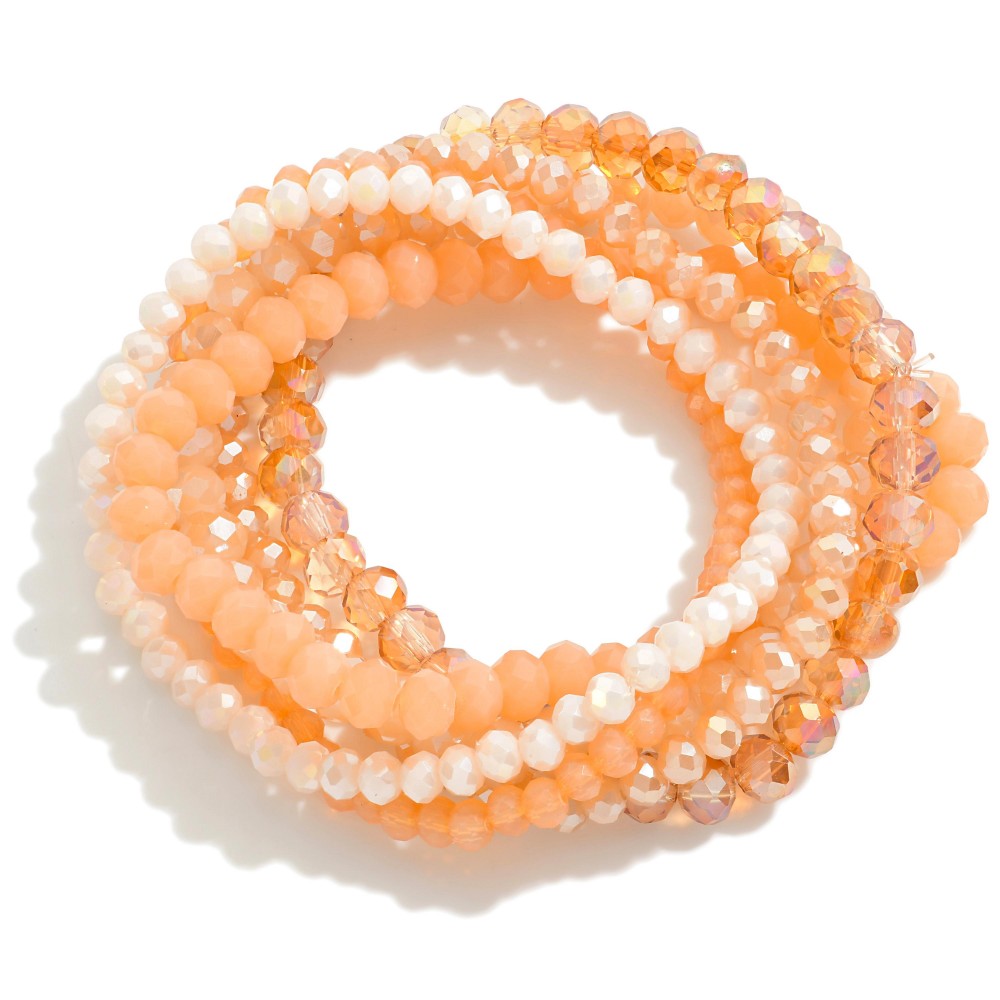 PEACH BEADED BRACELET SET - A. Dodson's