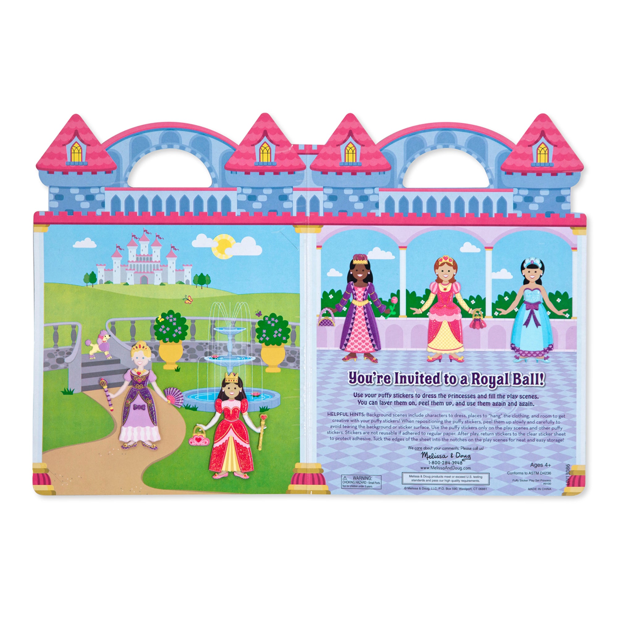 Melissa & Doug Puffy Sticker Set: Princess - 67 Reusable Stickers