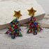 Confetti Star Christmas Tree Earrings - 3 Color