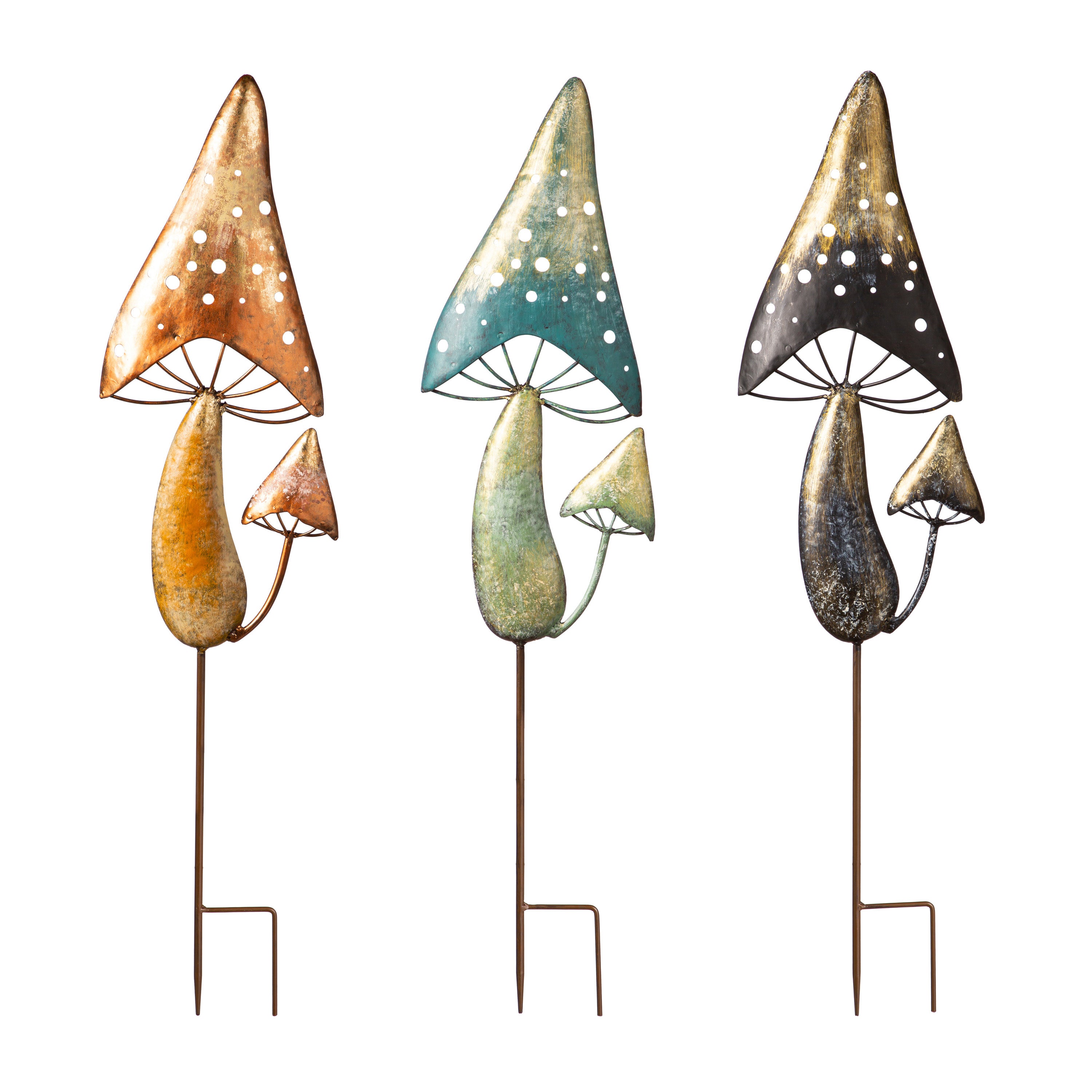 36"H Metal Garden Stake, Mystic Mushroom - 3 Colors