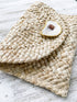 Beige Oyster Shell Clutch