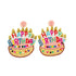 Beaded & Jeweled "Happy Birthday" Cake Dangle Earrings