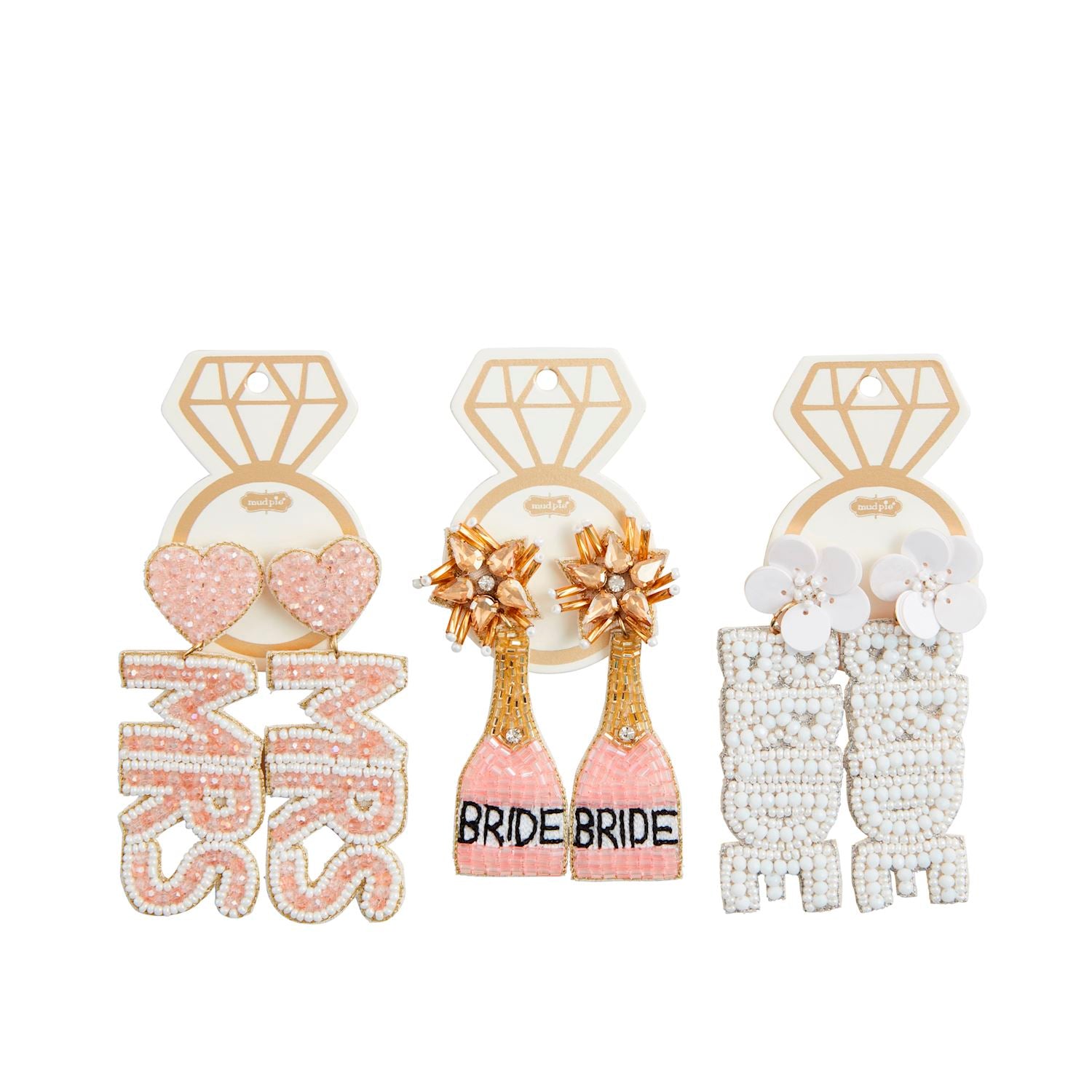 Bride Beaded Earrings By Mud Pie