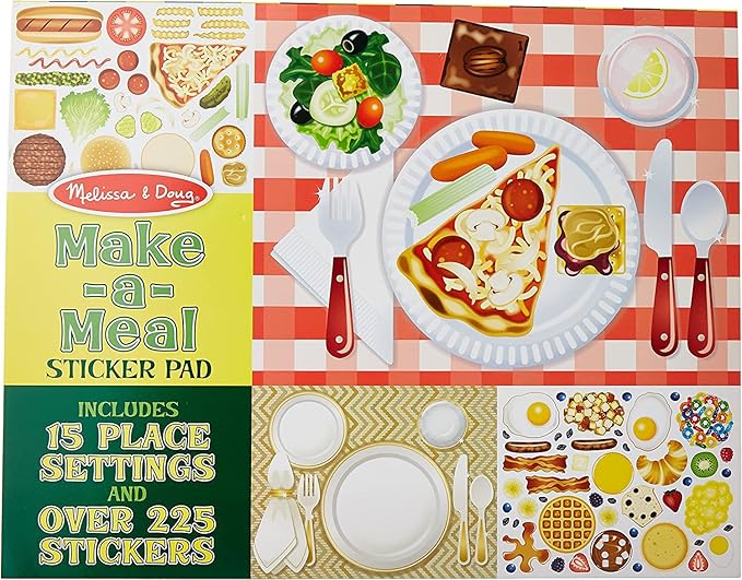 Melissa & Doug Reusable Sticker Pad: Make A Meal - 225+ Reusable Stickers