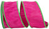 Dupioni Color Edge Wired Edge Fuchsia & Lime 2.5 In