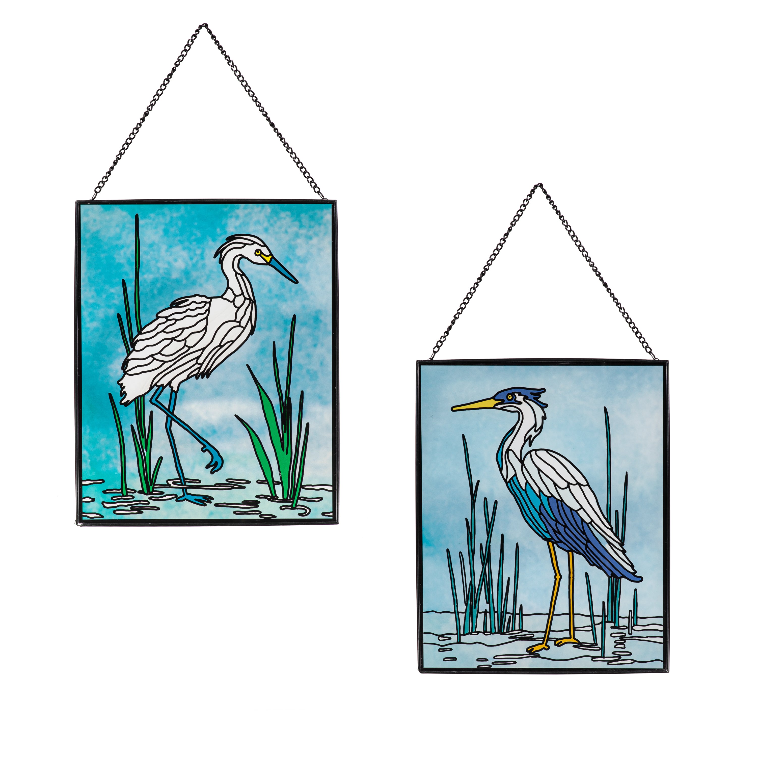 Coastal Bird Stained Glass Wall Décor, 8" L x 10" H