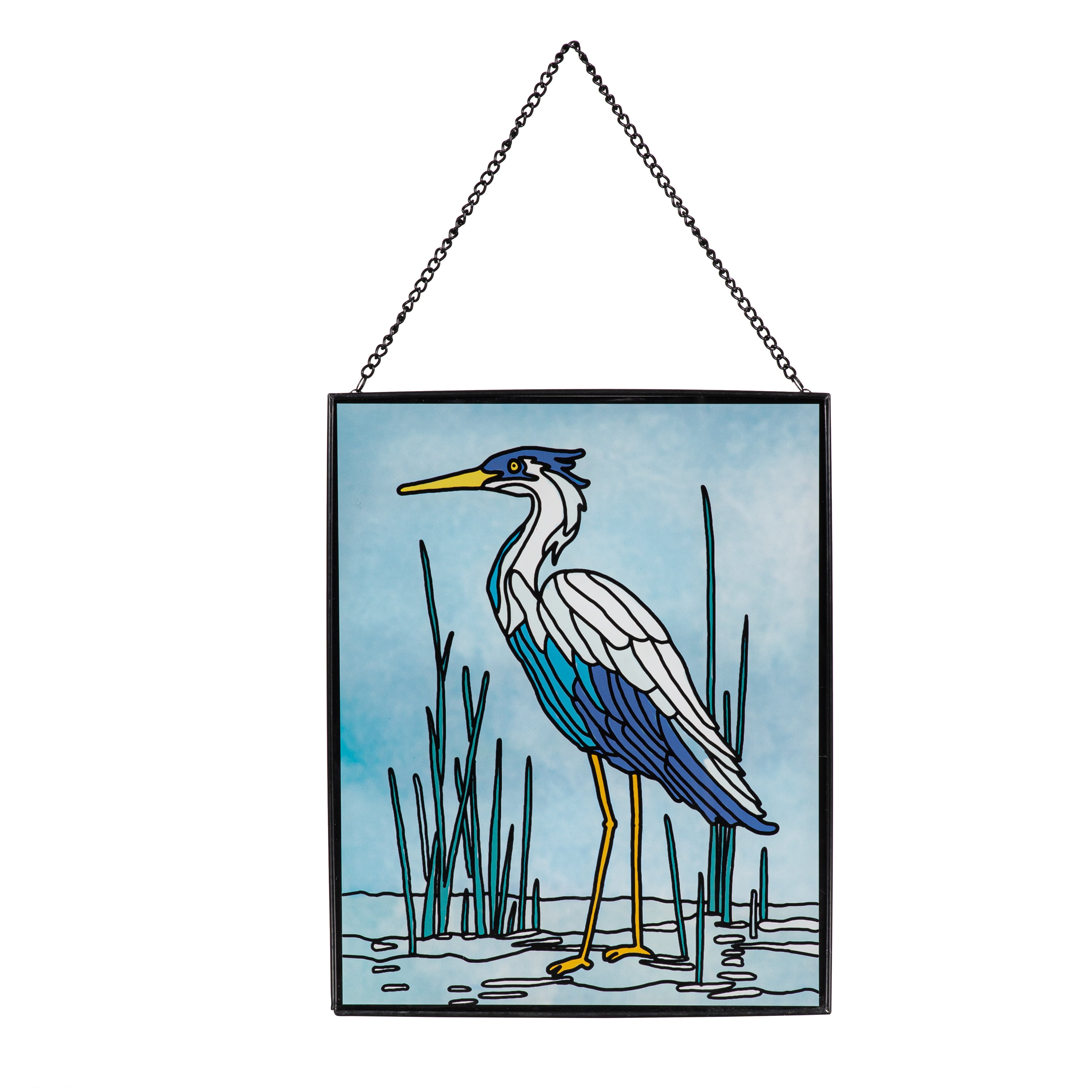 Coastal Bird Stained Glass Wall Décor, 8" L x 10" H