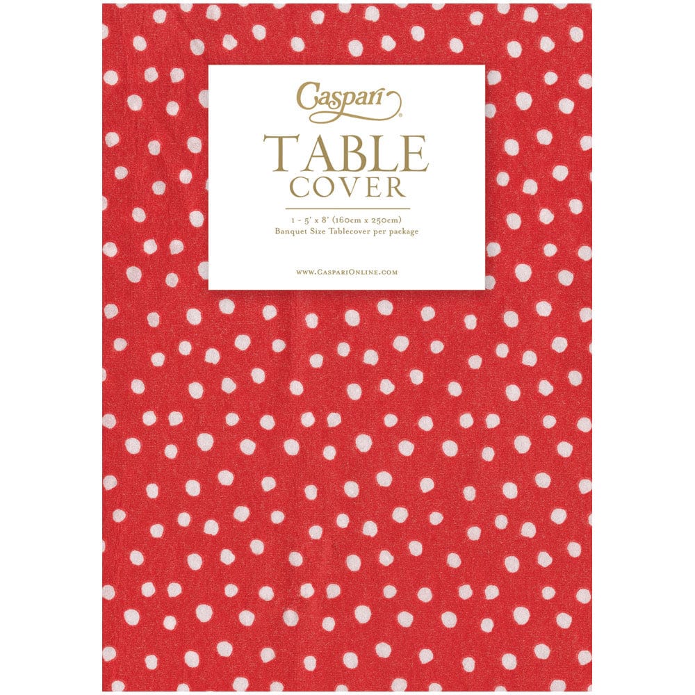 SMALL DOTS RED-PAPER LINEN - PRINT AIRLAID TABLECLOTH