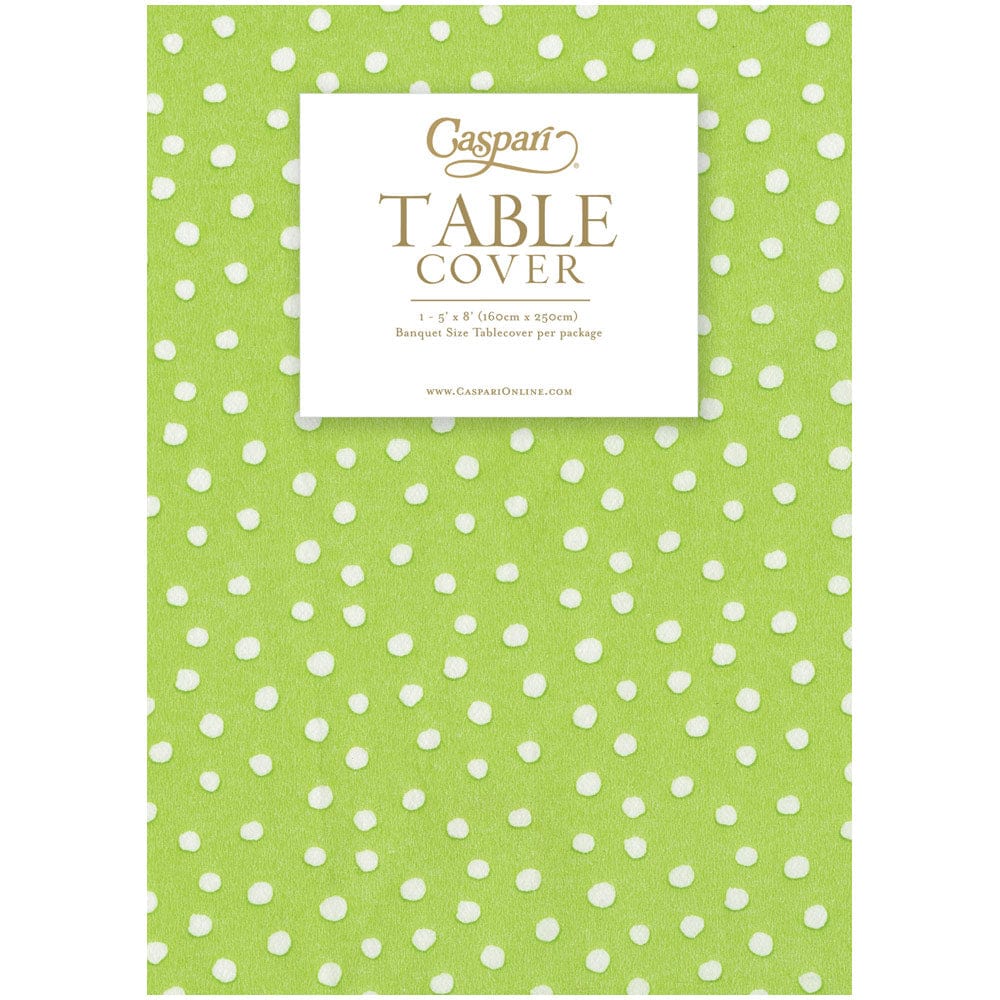 Small Dots Spring Green Paper Linen Table Cover