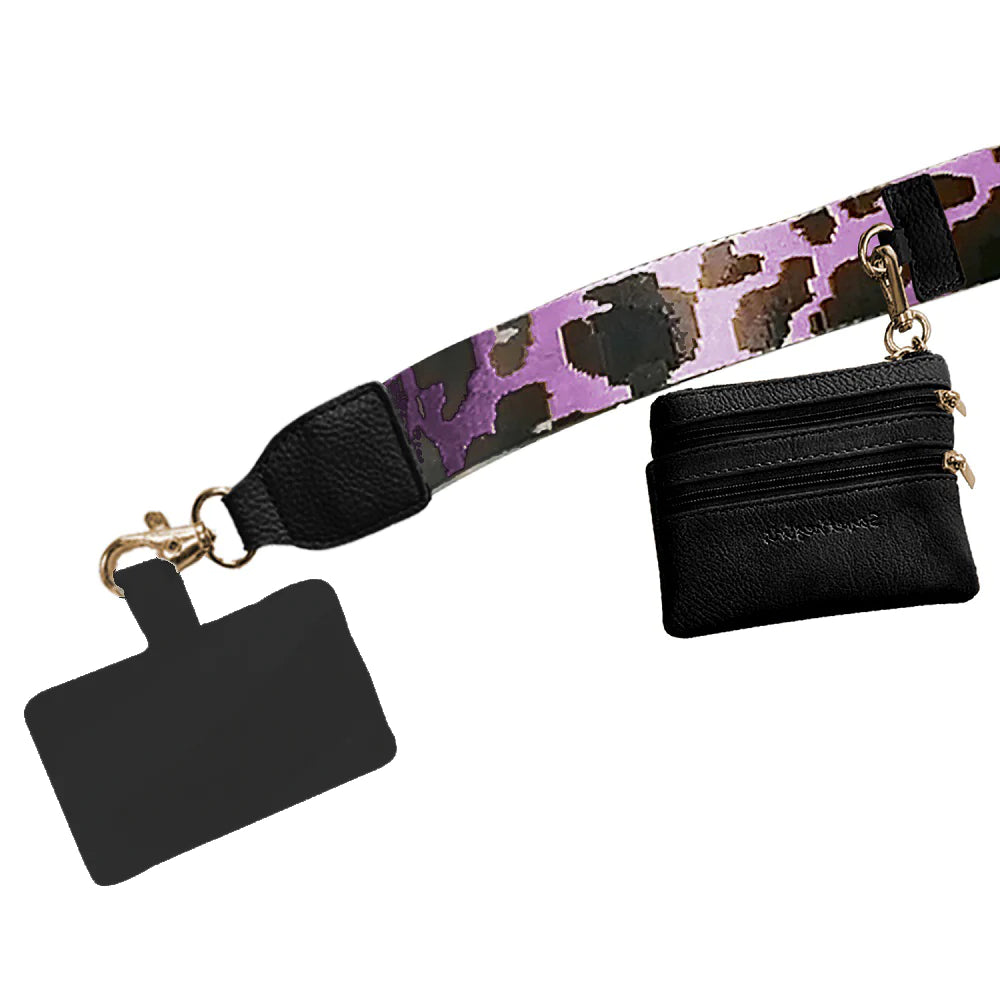 CLIP & GO STRAP WITH POUCH - LEOPARD COLLECTION - LAVENDER - A. Dodson's