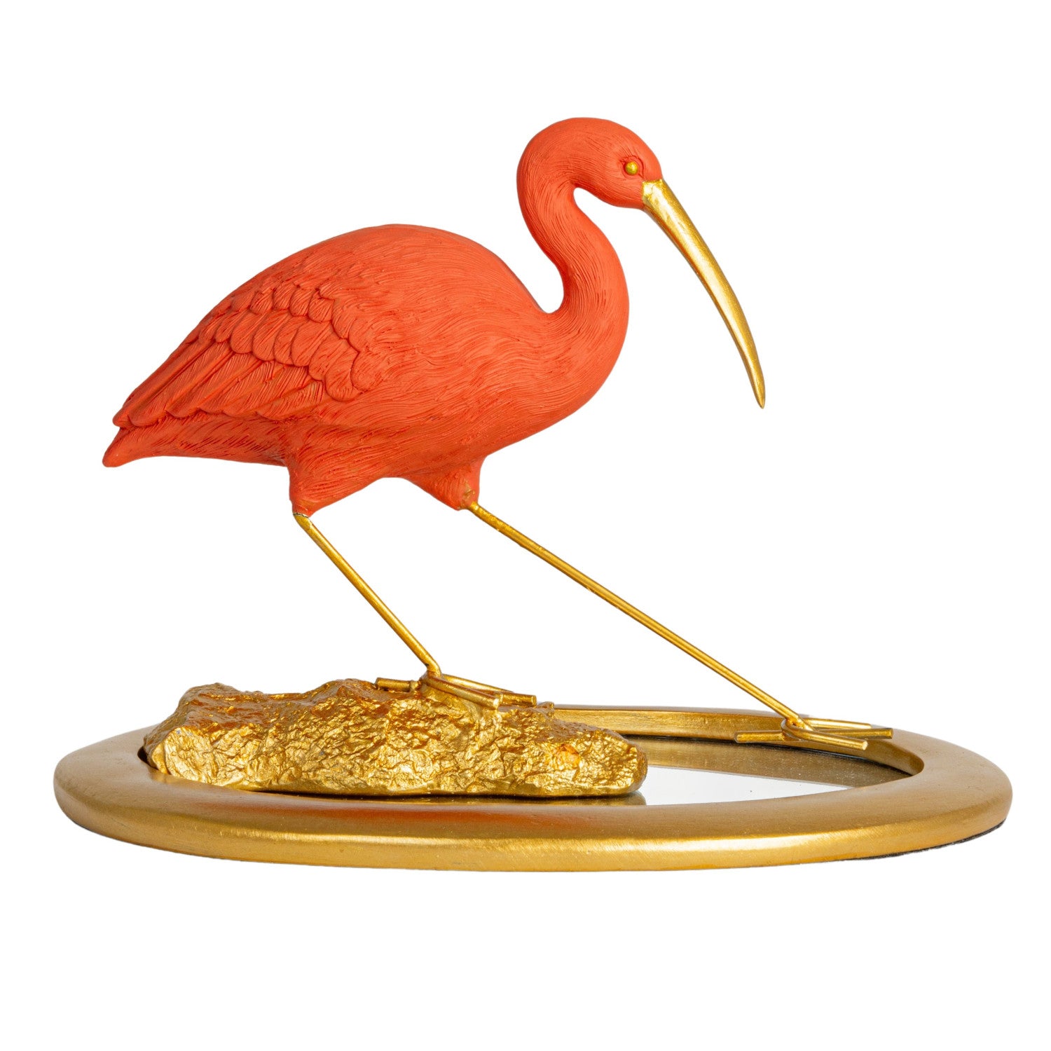 Scarlet Ibis on Mirrored Tray