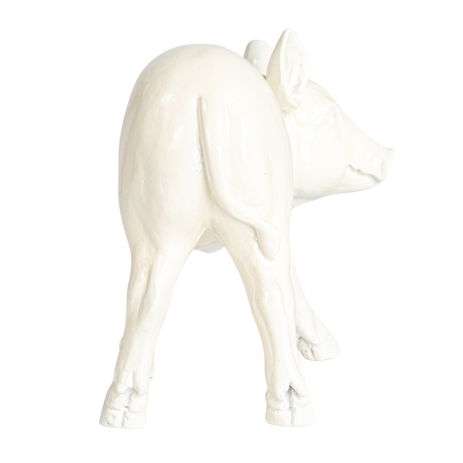 Antique White Pig Taper Holder