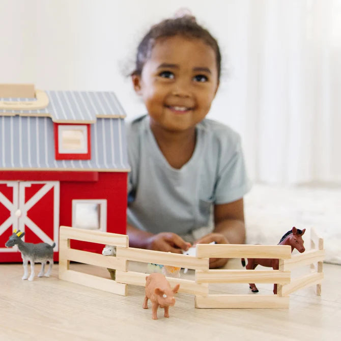 Melissa & Doug Wooden Fold & Go Barn