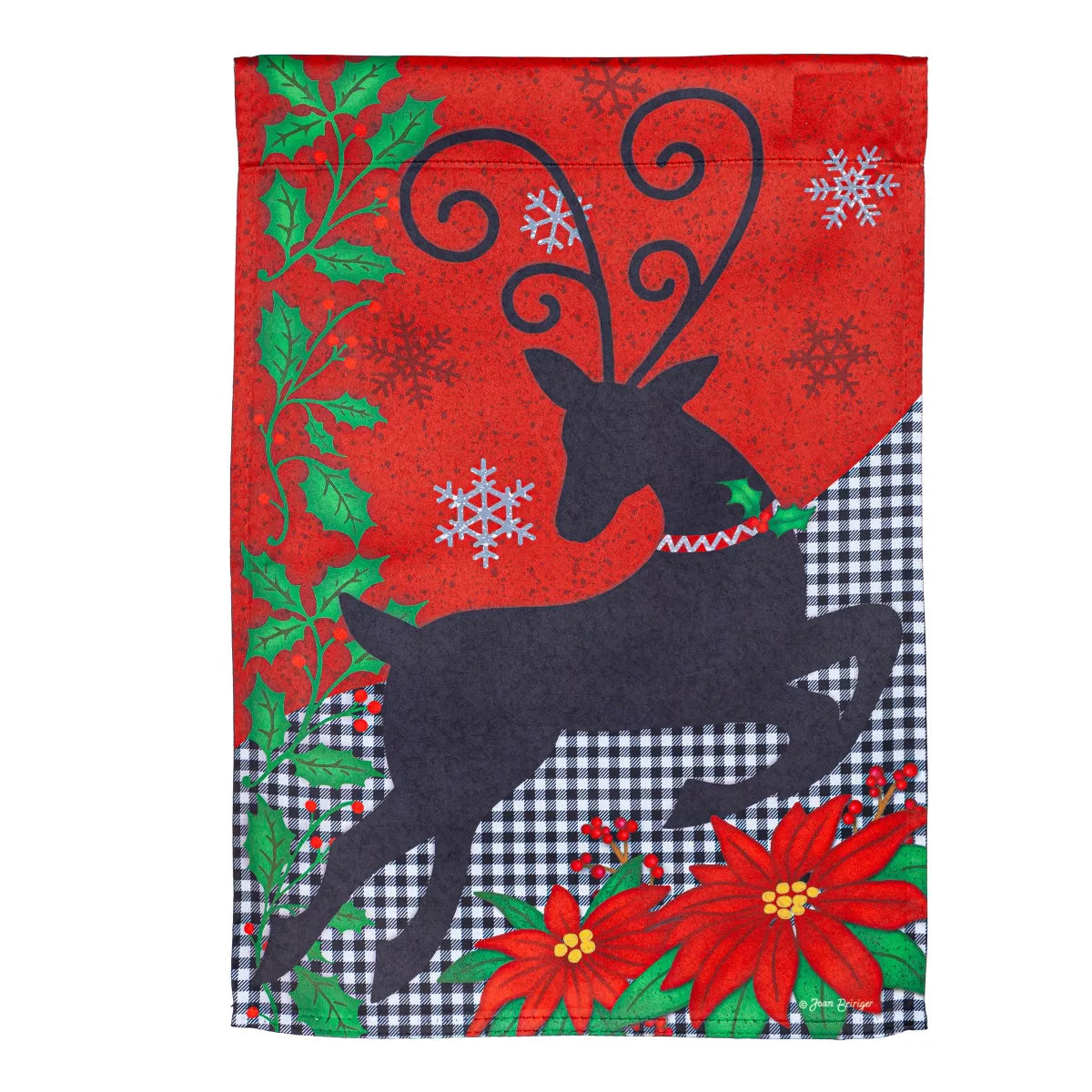 Reindeer Silhouette Suede Garden Flag - A. Dodson's