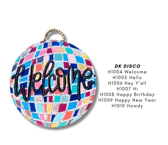 Welcome Disco Ball 23 Inch Door Hanger