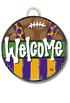 Purple/Gold Football 23 Inch Door Hanger