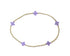 egirl signature cross small gold pattern 2mm bead bracelet - purple by enewton