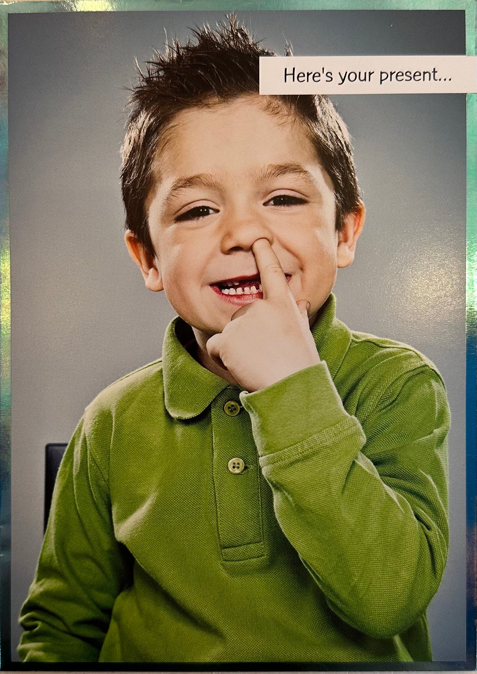 BOY PICKING NOSE CARD - A. Dodson's