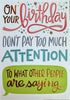 TOO MUCH ATTENTION CARD - A. Dodson's