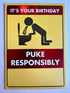 PUKE RESPONSIBLY CARD - A. Dodson's