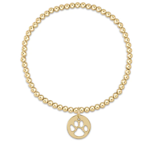 classic gold 3mm bead bracelet - paw print by enewton - A. Dodson's