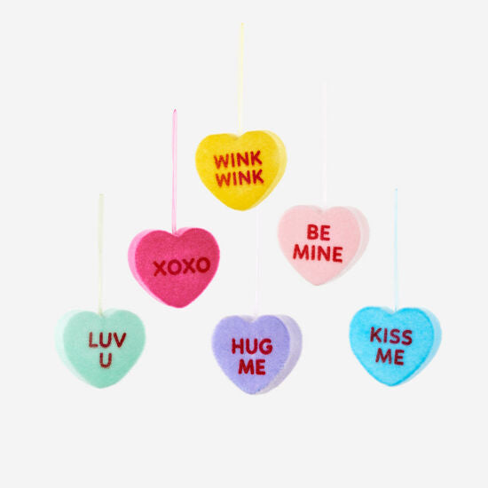 Flocked Conversation Heart, Small, 6 Styles - A. Dodson's