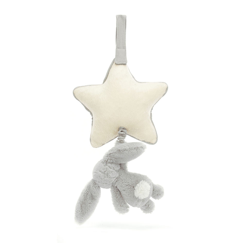 Bashful Silver Bunny Musical Pull By Jellycat