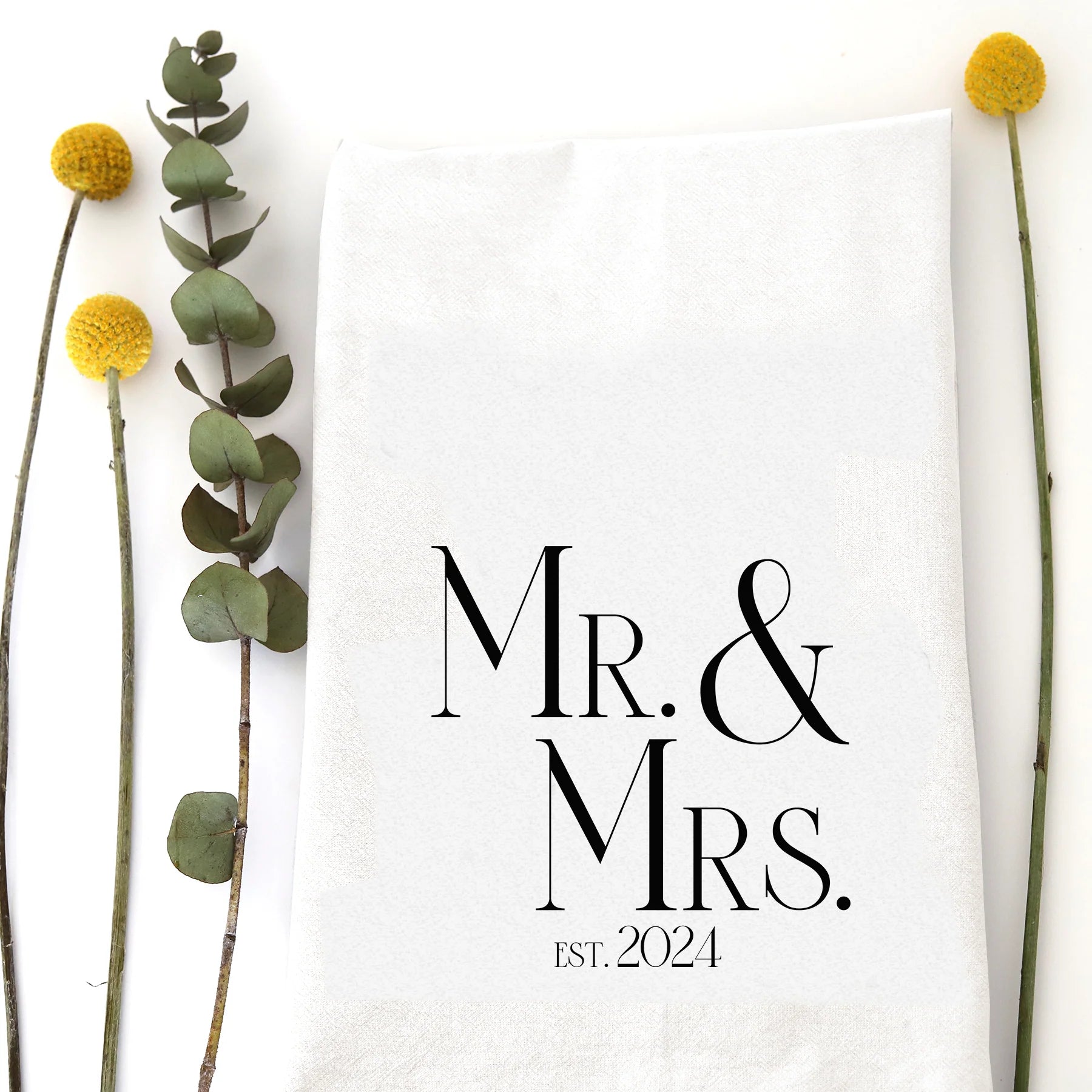 TEA TOWEL: MR & MRS est 2024 - A. Dodson's