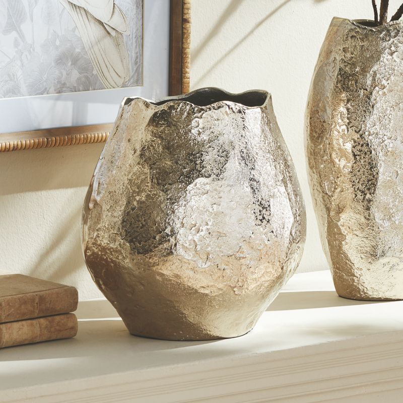 SILVER HARLIN SHORT VASE BY NAPA HOME & GARDEN - A. Dodson's