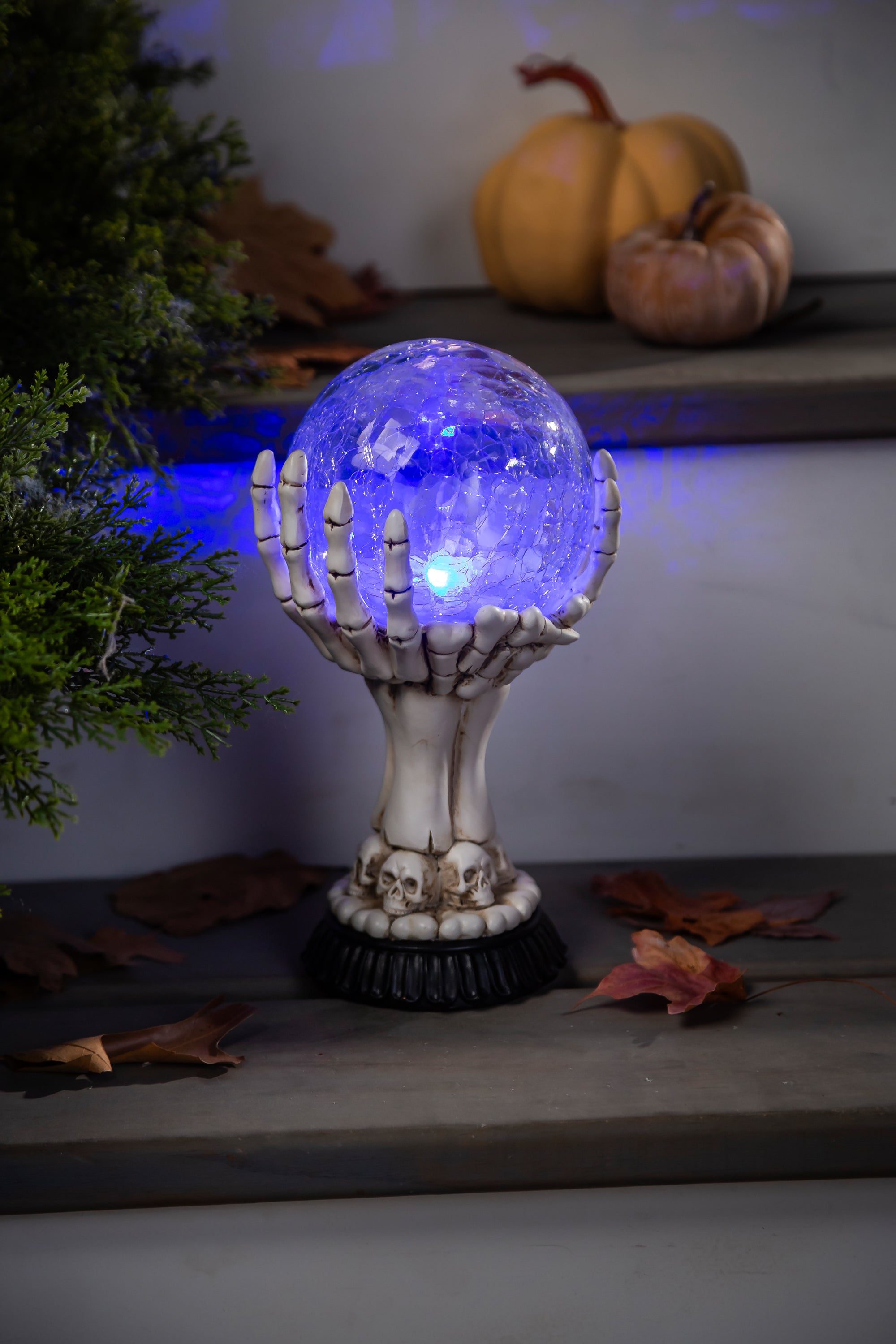 LED Skull Hand Globe Statuary - A. Dodson's