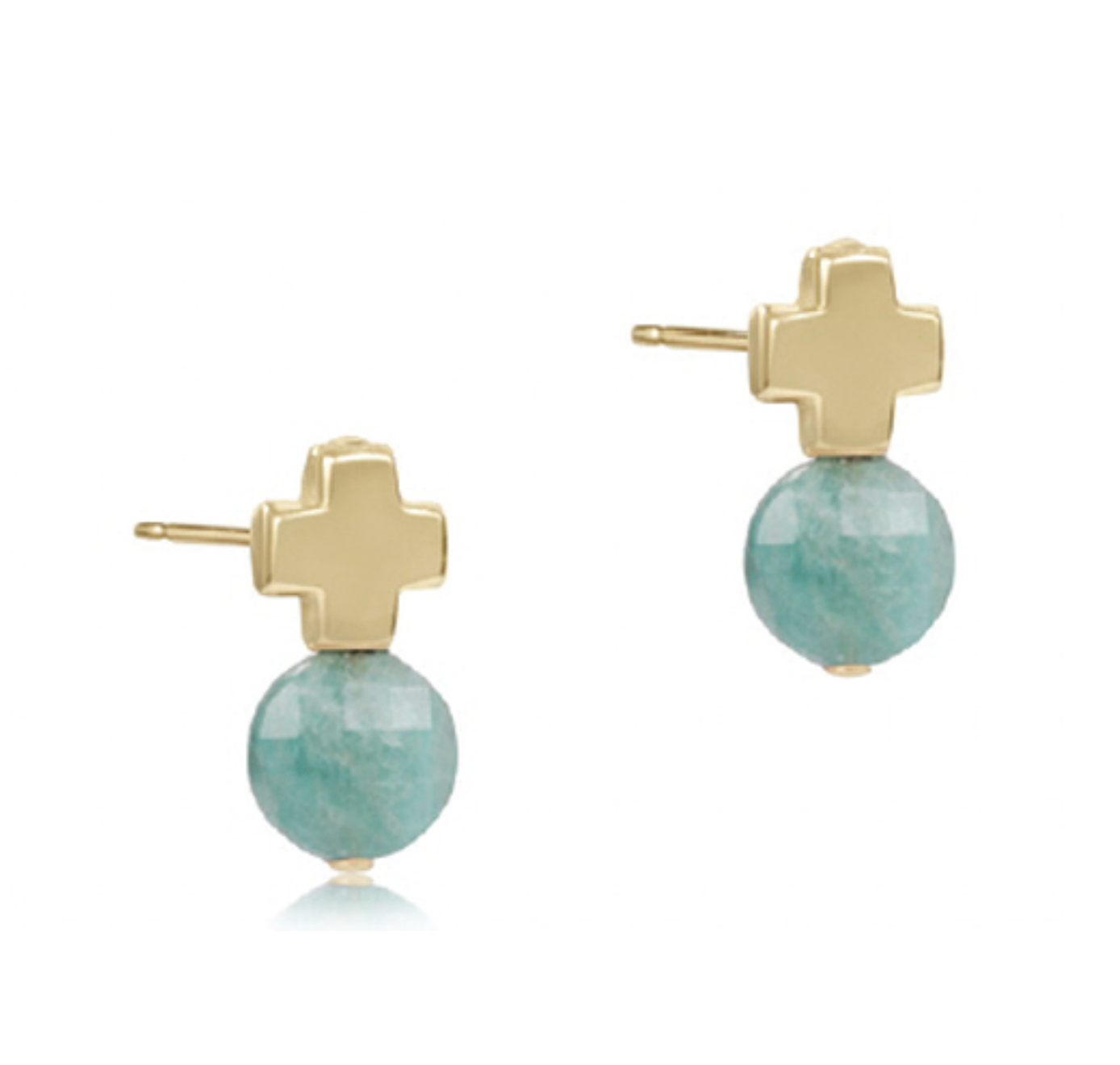 Signature Cross Gold Stud - Amazonite-by enewton - A. Dodson's