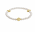 Signature Cross Pearl Pattern 4mm Bead Bracelet - Gold by enewton