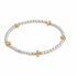 Signature Cross Small Pearl Pattern 3mm Bead Bracelet - Gold by enewton